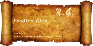 Mandits Gida névjegykártya